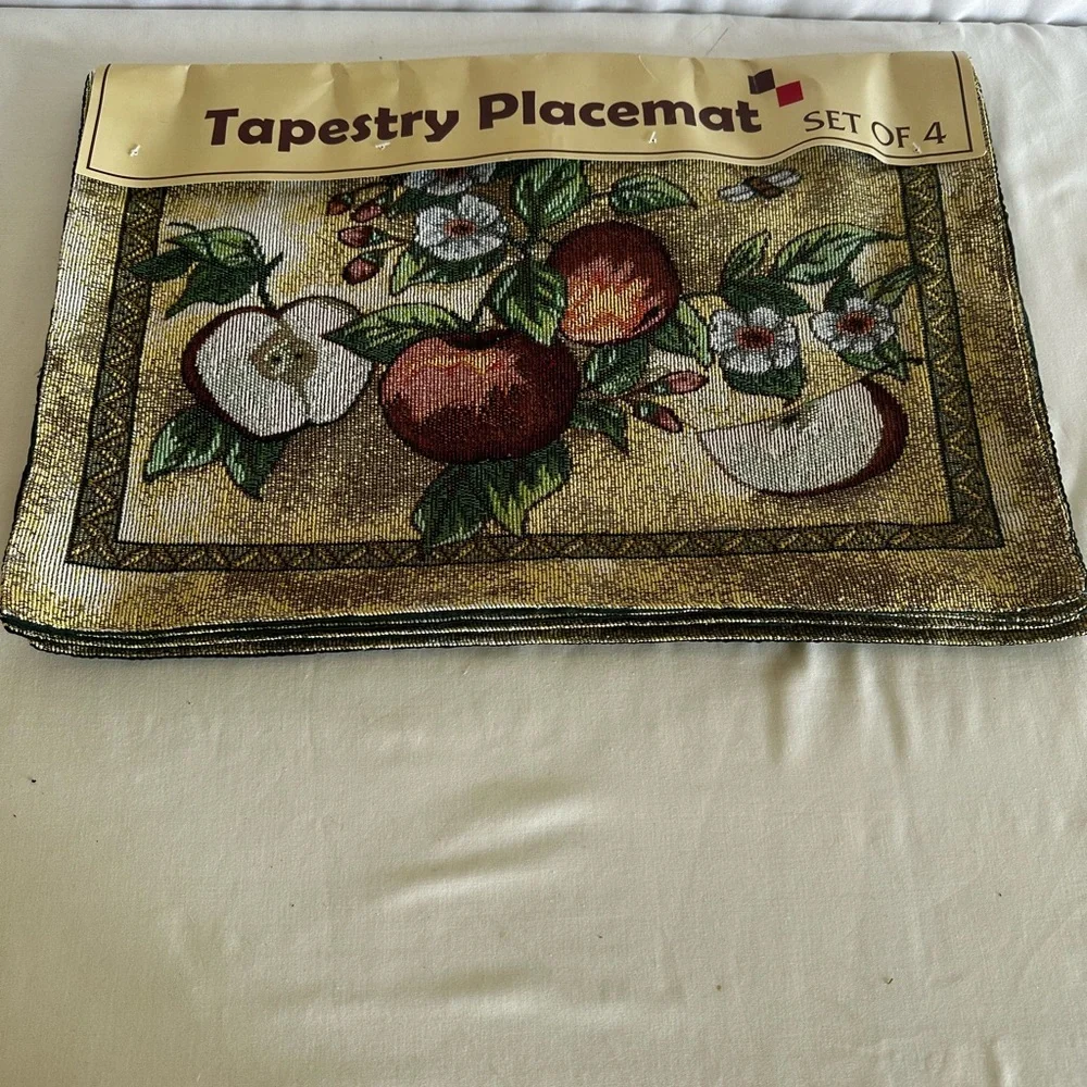 Tapestry Placemat Set - Apple Design